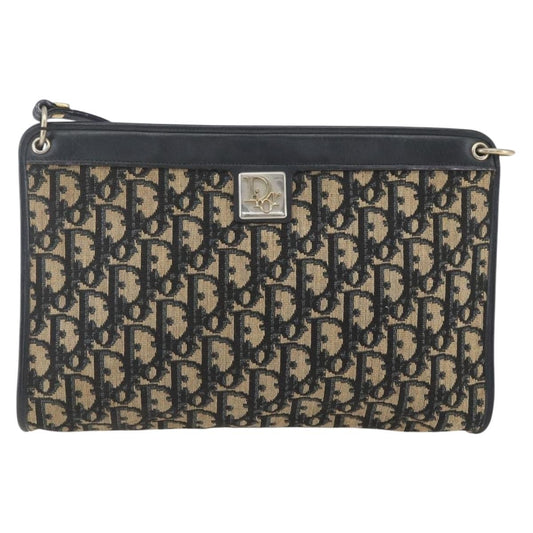 Christian Dior Vintage Trotter Shoulder Bag Canvas, NAVY, CANVAS, Shoulder bag