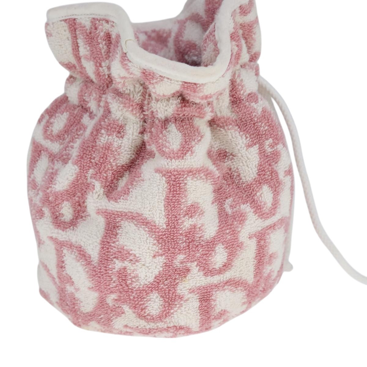 Christian Dior Vintage Trotter Pouch Pile, PINK, COTTON, Clutche & pouche