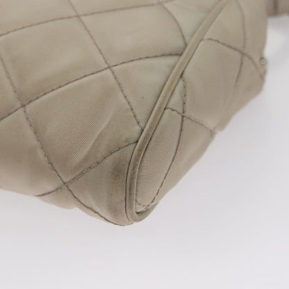 Prada Pushlock Chain Flap Bag Quilted Tessuto, BEIGE, NYLON, Shoulder bag