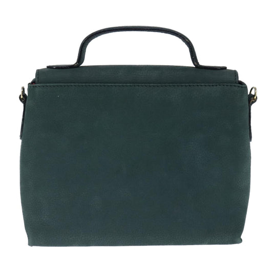 Celine Circle Logo Handbag Leather, GREEN, LEATHER, Handbag