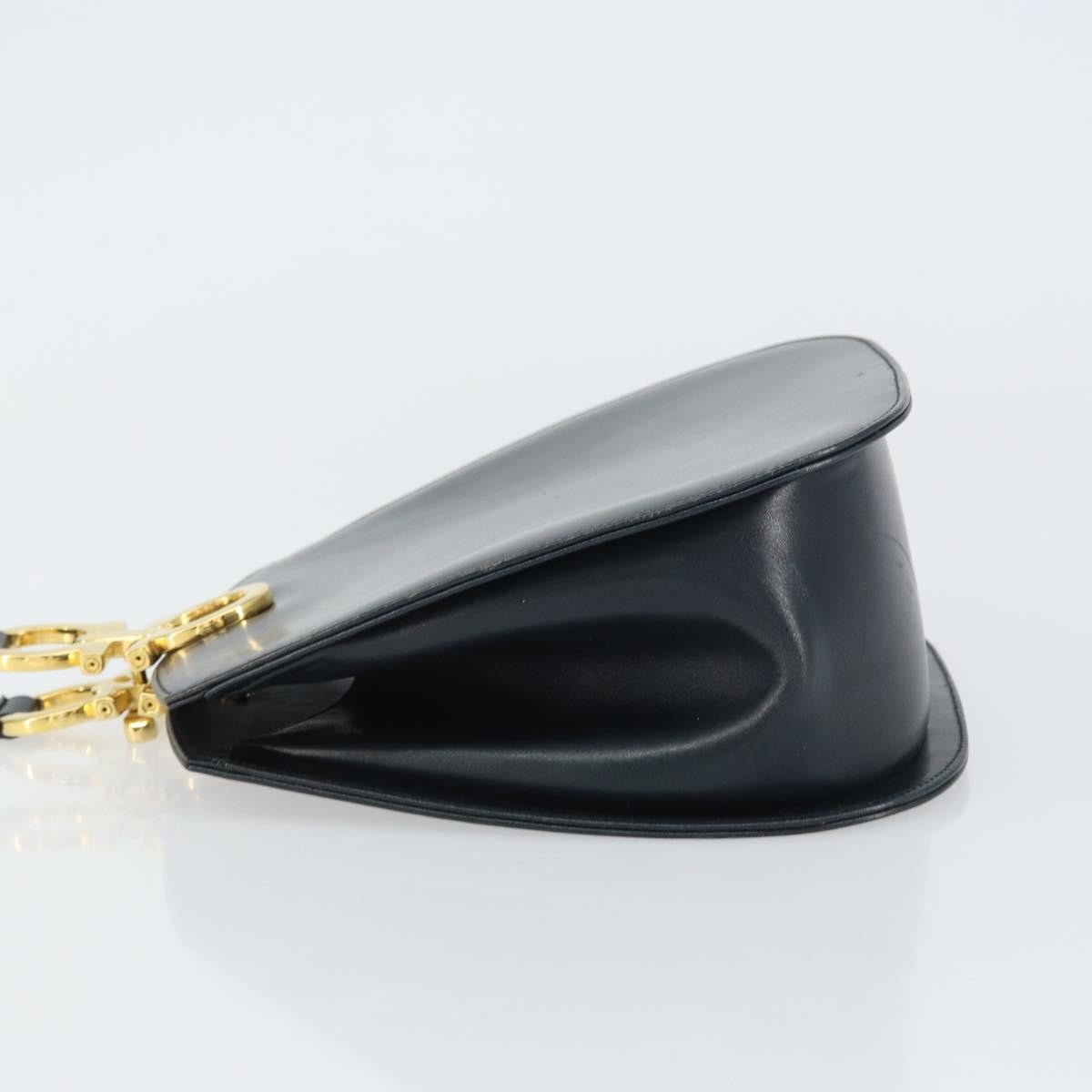 Salvatore Ferragamo Gancini Shoulder Bag Leather, NAVY, LEATHER, Shoulder bag