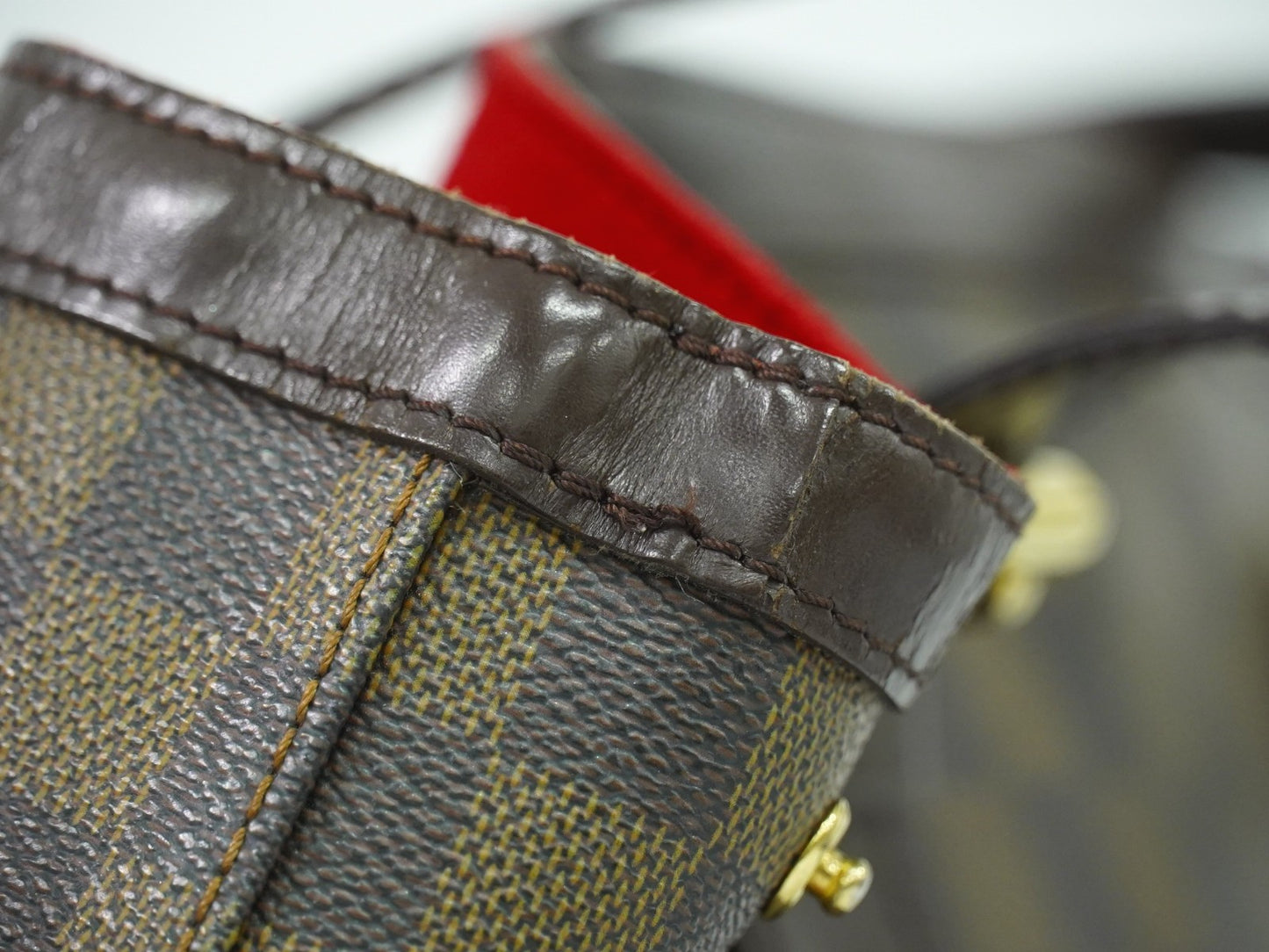 Louis Vuitton Hampstead Handbag Damier, BROWN, CANVAS, Tote bag