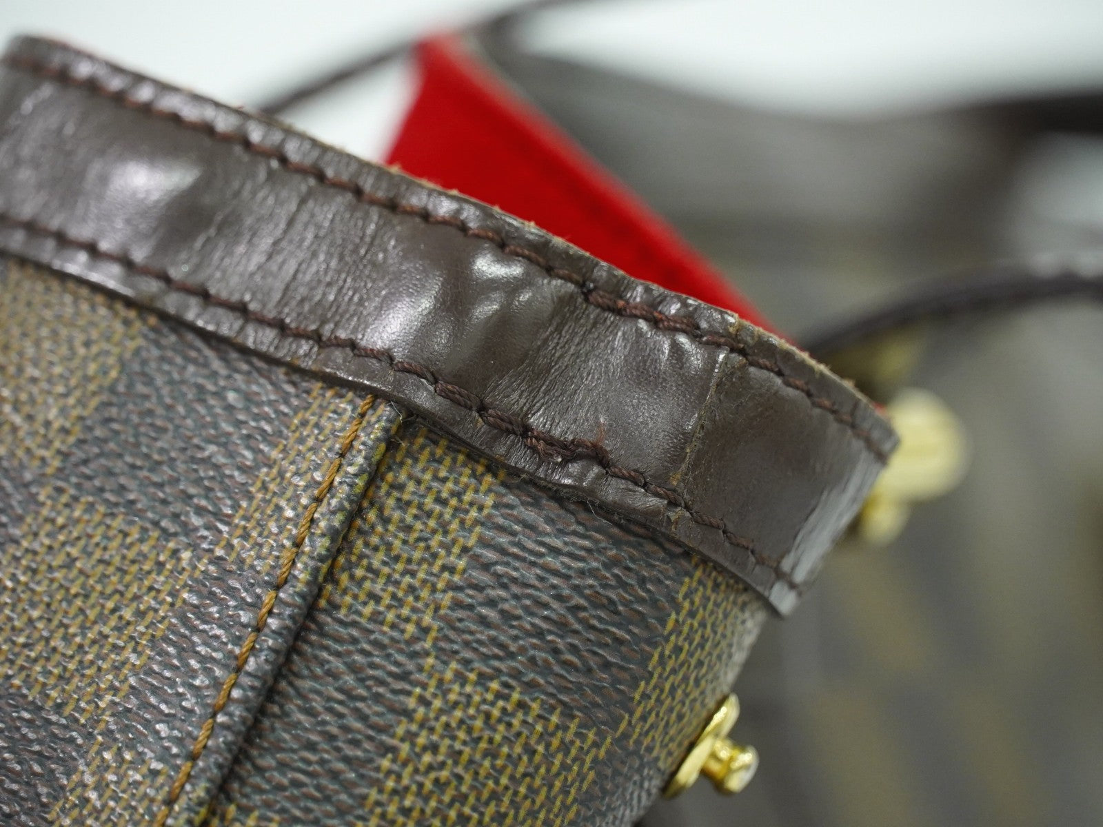 Louis Vuitton Hampstead Handbag Damier, BROWN, CANVAS, Tote bag