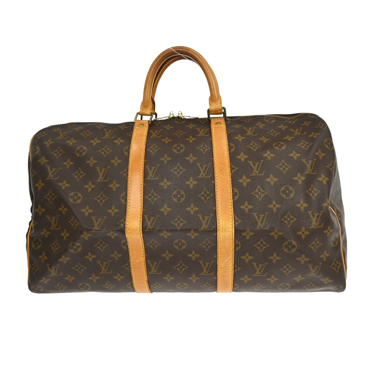 Louis Vuitton Keepall Bag Monogram Canvas, BROWN, CANVAS, Travel bag