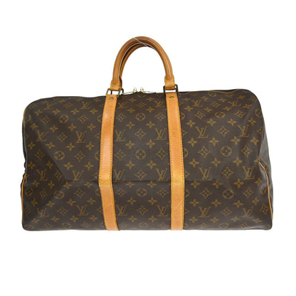 Louis Vuitton Keepall Bag Monogram Canvas, BROWN, CANVAS, Travel bag