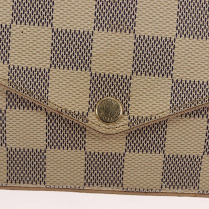 Louis Vuitton Felicie Pochette Damier, WHITE, CANVAS, Clutche & pouche