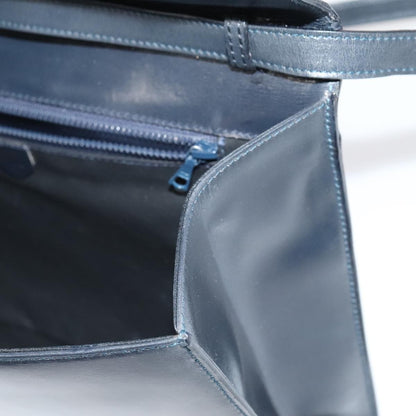 Celine Vintage Circle Logo Crossbody Bag Leather, NAVY, LEATHER, Crossbody bag