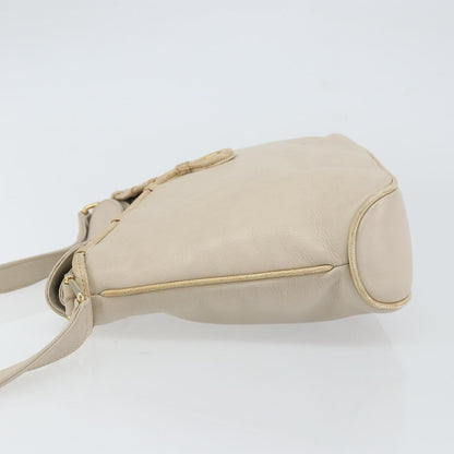 Celine Vintage Shoulder Bag Leather, BEIGE, LEATHER, Shoulder bag