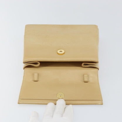 Salvatore Ferragamo Vintage Chain Handbag Leather, BEIGE, LEATHER, Handbag