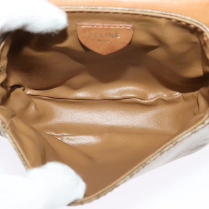 Celine Vintage Macadam Shoulder Bag Macadam Canva  Vinyl, BEIGE, PVC, Shoulder bag