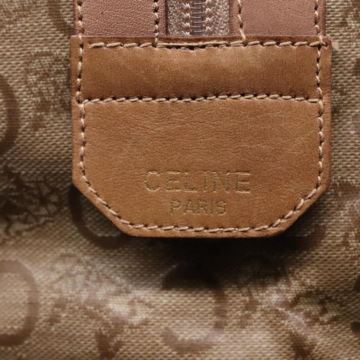 Celine Vintage Macadam Handbag Macadam, BEIGE, LEATHER, Handbag