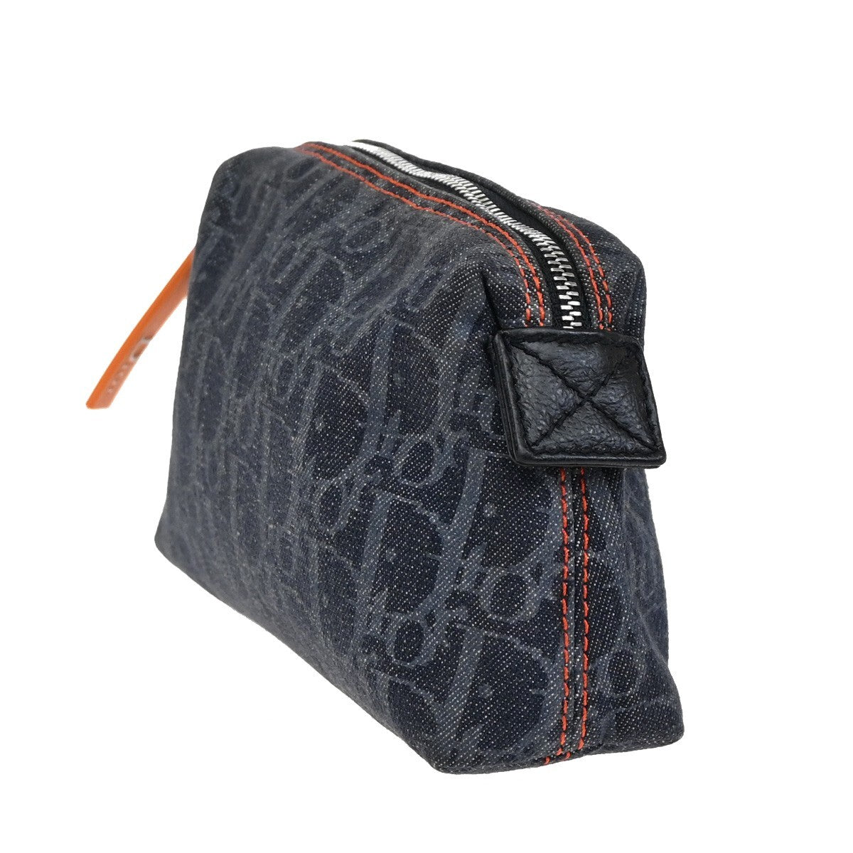 Christian Dior Flight pouch Trotter Pattern Denim, BLACK, DENIM_JEANS, Clutche & pouche