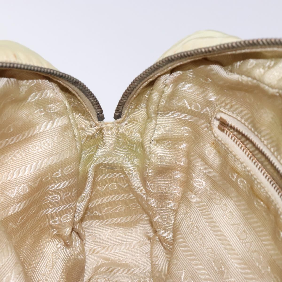 Prada Vintage Zip Handbag Tessuto, BEIGE, NYLON, Handbag