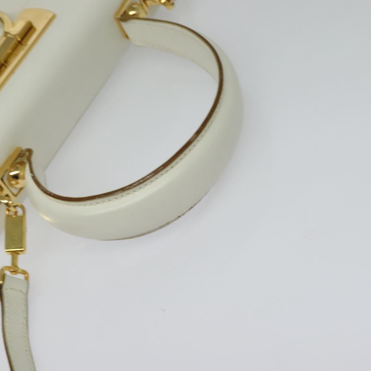 Salvatore Ferragamo Gancini Convertible Top Handle Bag Leather, WHITE, LEATHER, Handbag