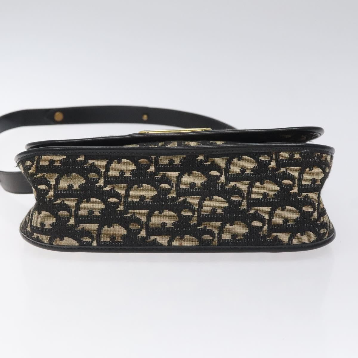 Christian Dior Vintage Flap Crossbody Bag Canvas, BLACK, CANVAS, Shoulder bag
