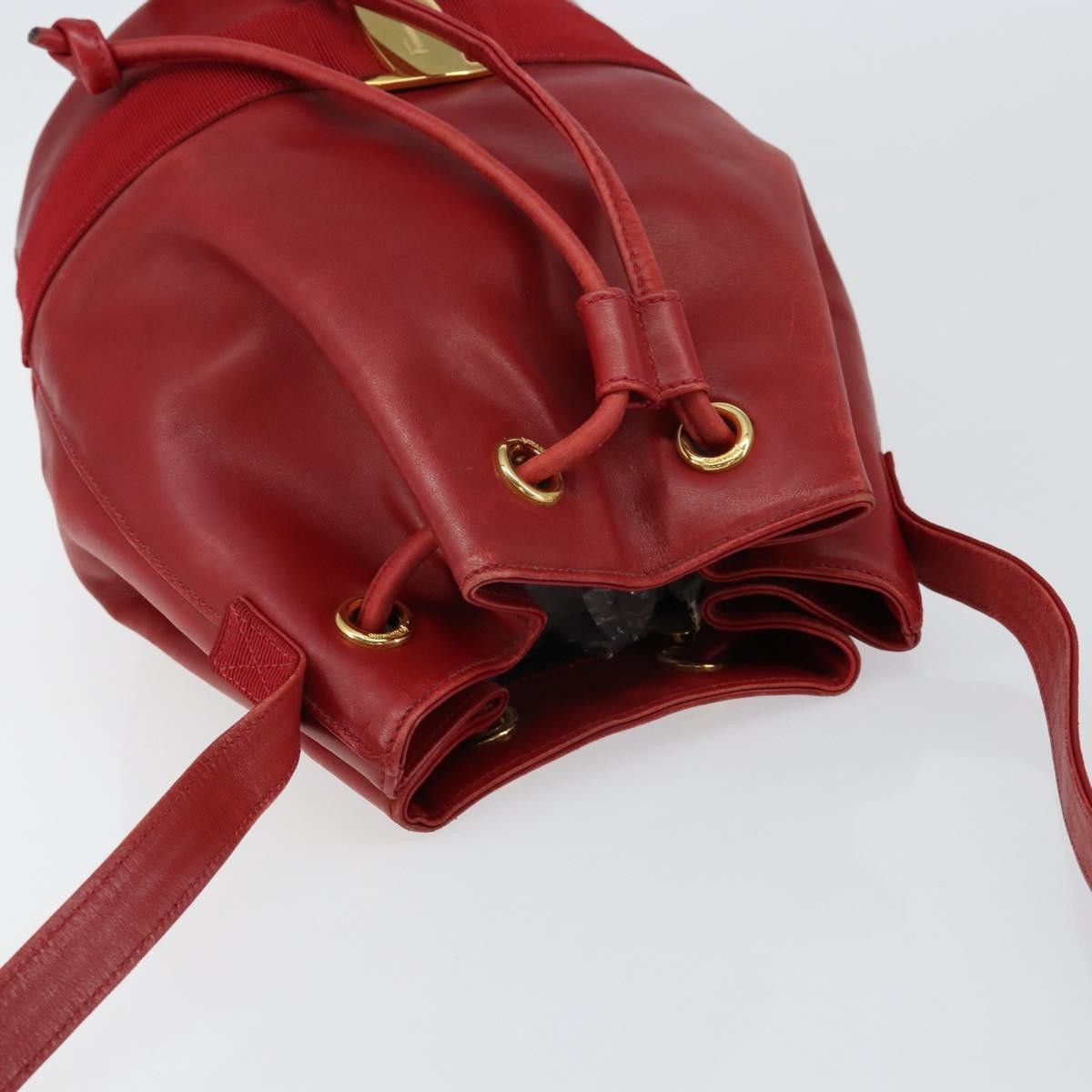 Salvatore Ferragamo Vala Shoulder Bag Leather, RED, LEATHER, Shoulder bag