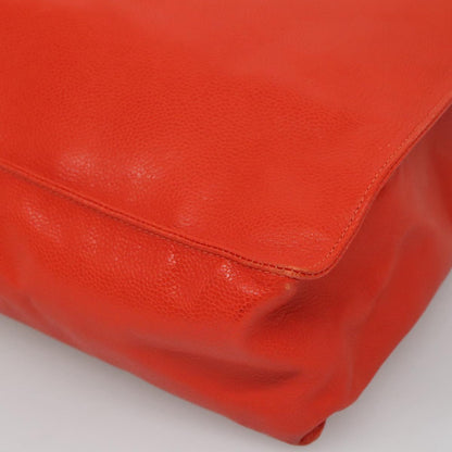 Chanel Grand Shopping Tote Quilted Calfskin, ORANGE, LEATHER, Tote bag