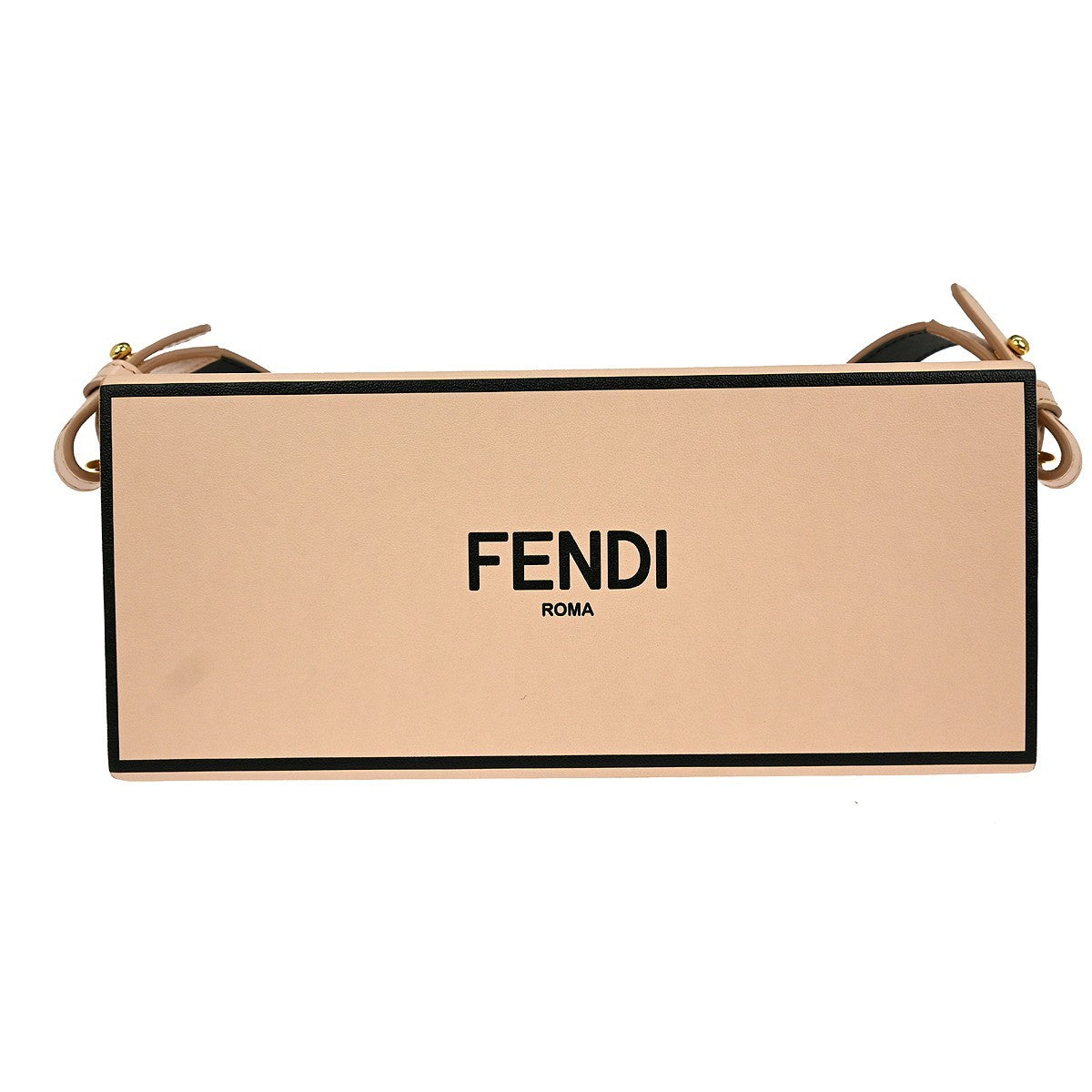 Fendi Logo Horizontal Box Crossbody Bag Leather, PINK, LEATHER, Shoulder bag