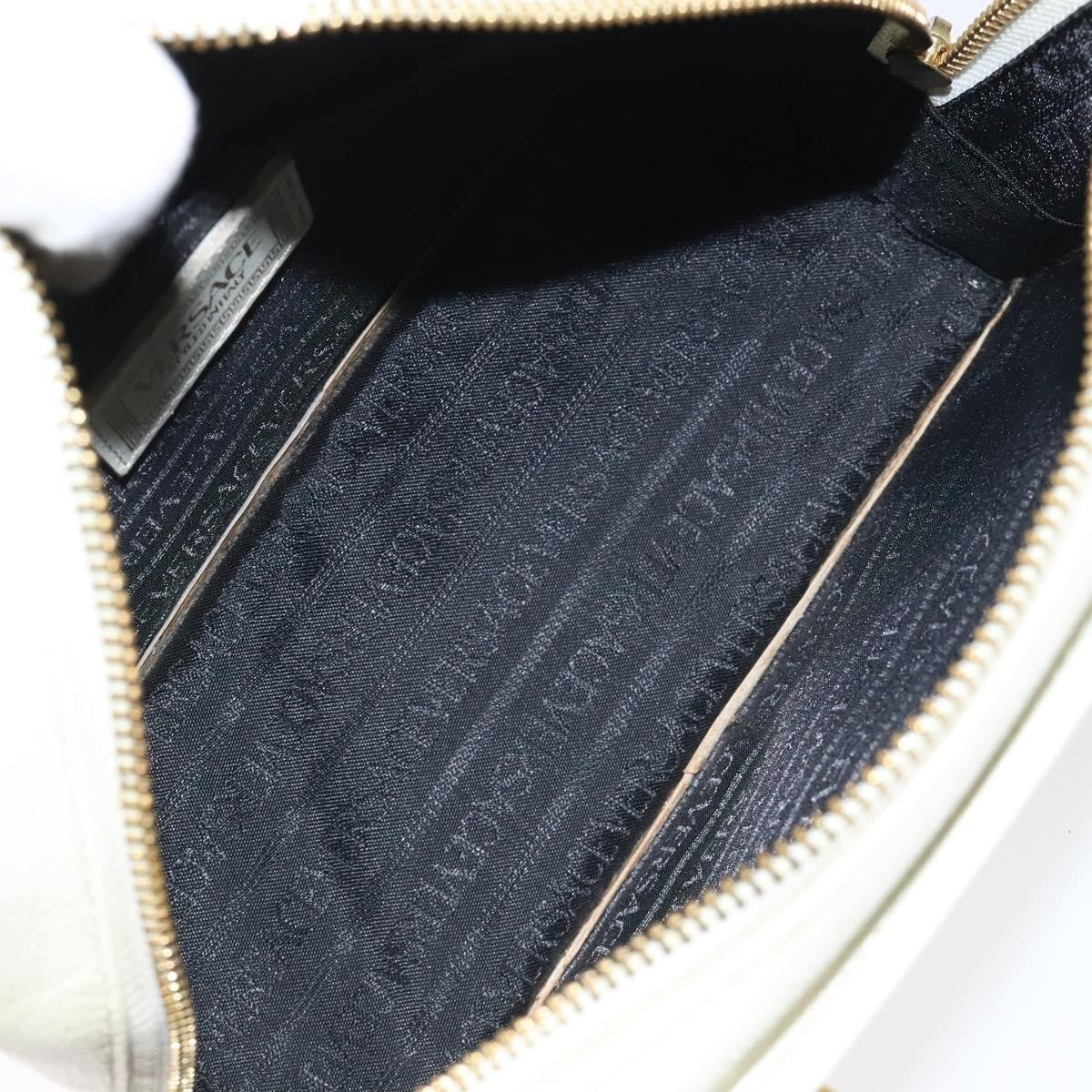 Versace Vintage Handbag Leather, WHITE, LEATHER, Handbag