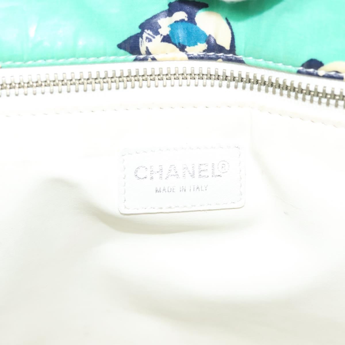 Chanel Vintage Floral Tote Nylon, GREEN, NYLON, Tote bag