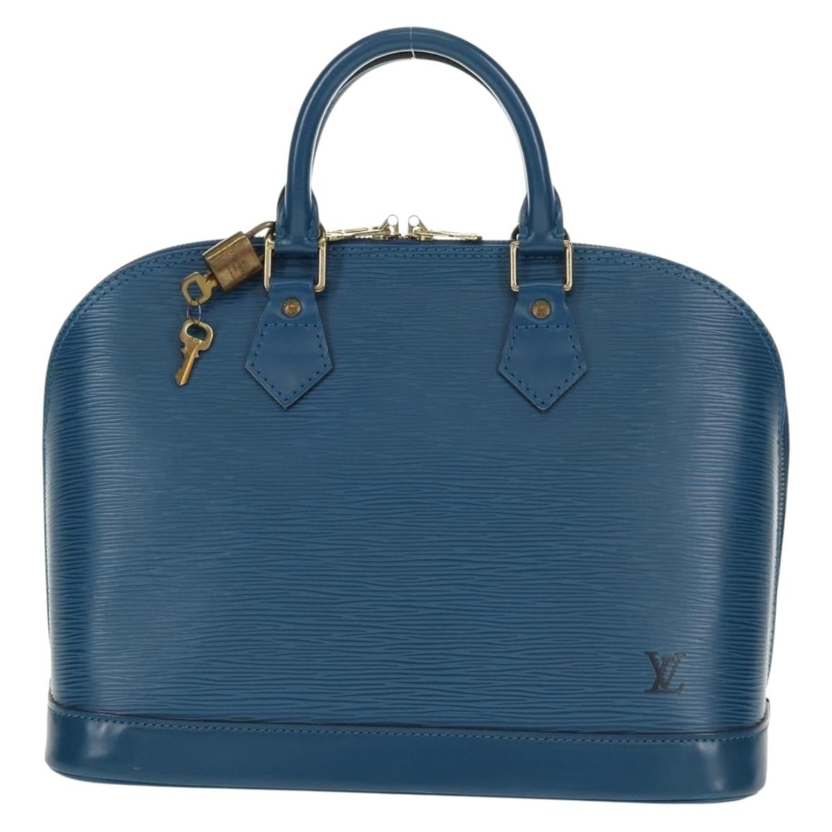 Louis Vuitton Alma Handbag Epi Leather, BLUE, LEATHER, Handbag