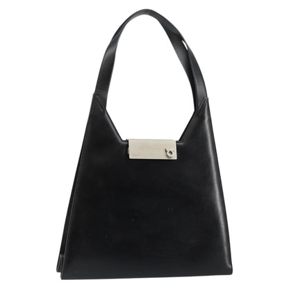 Salvatore Ferragamo Gancini Shoulder Bag Leather, BLACK, LEATHER, Shoulder bag