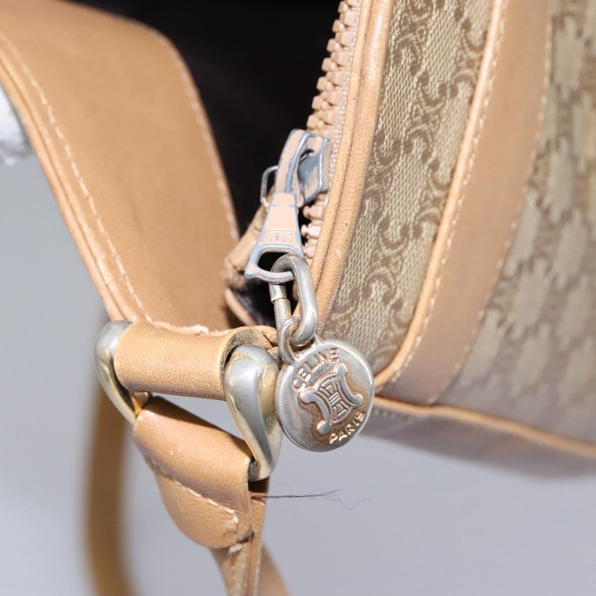 Celine Vintage Macadam Shoulder Bag Canvas, BEIGE, CANVAS, Shoulder bag