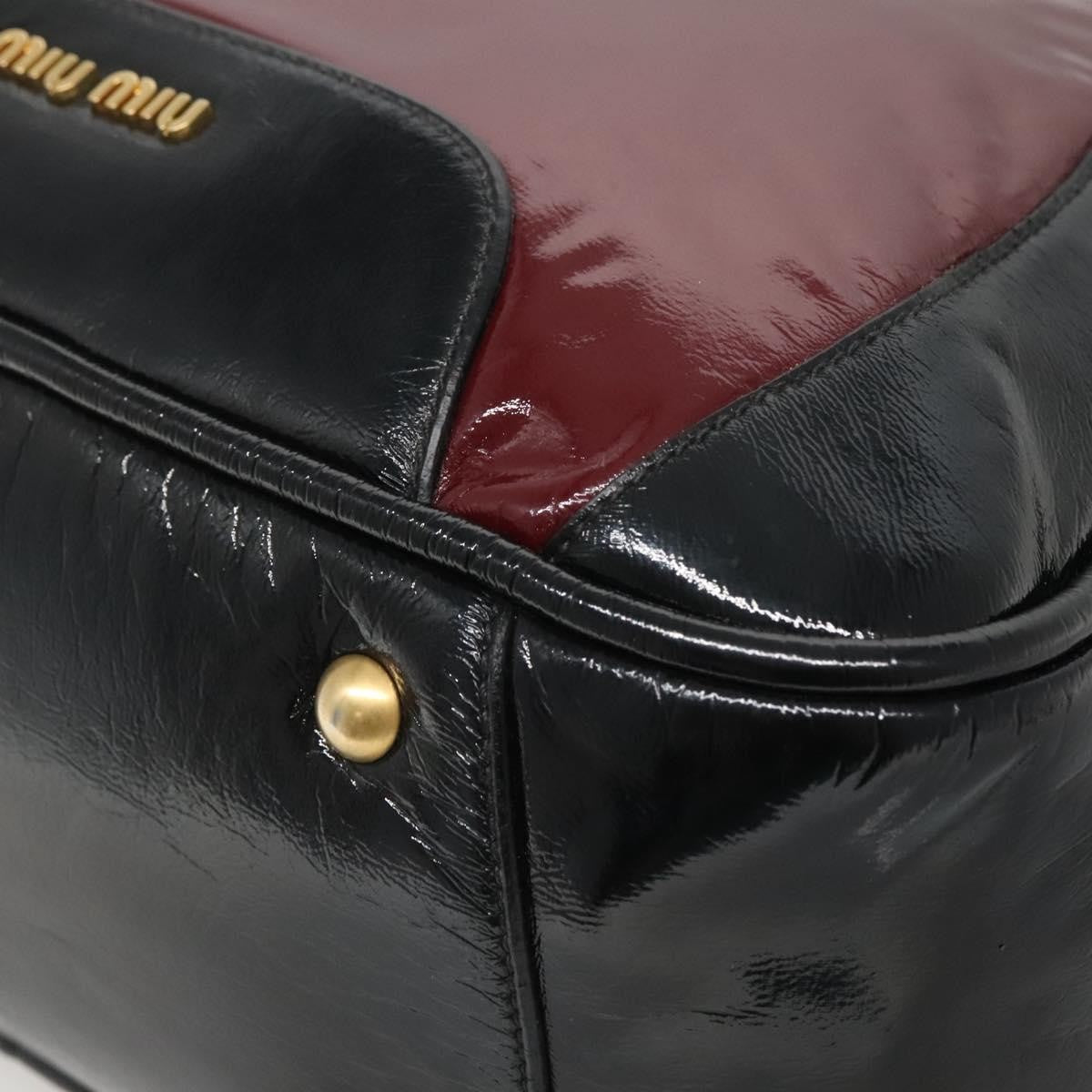 Miu Miu Convertible Satchel Bag Leather, BLACK, PATENT_LEATHER, Handbag