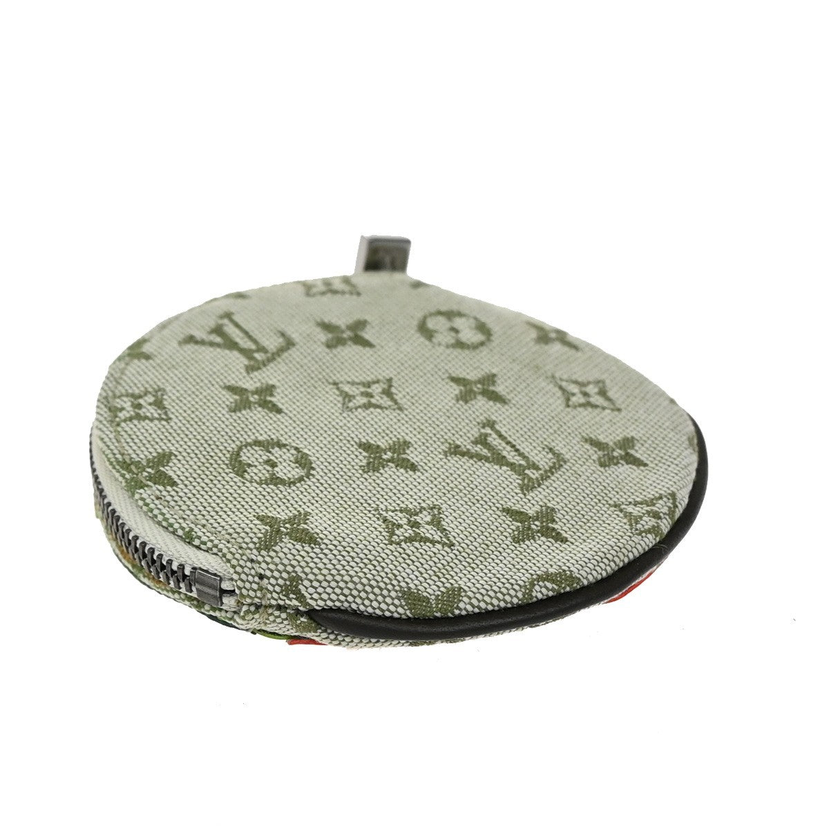 Louis Vuitton Round Coin Purse Mini Lin Croisette, GREEN, CANVAS, Wallets