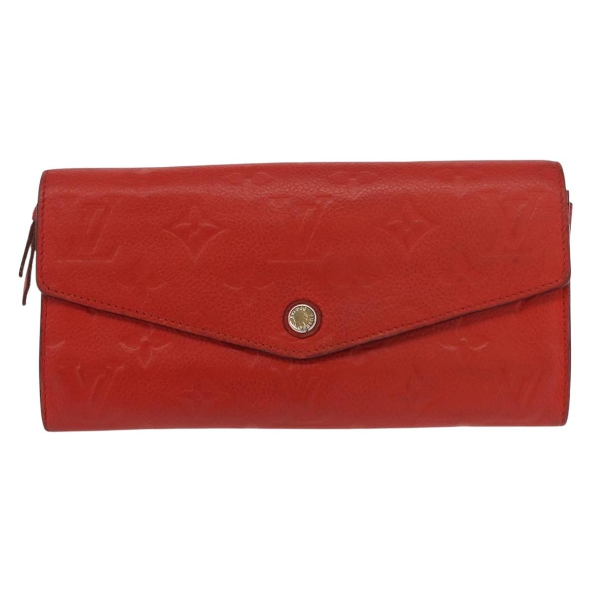 Louis Vuitton Sarah Wallet NM Monogram Empreinte Leather, ORANGE, LEATHER, Wallets