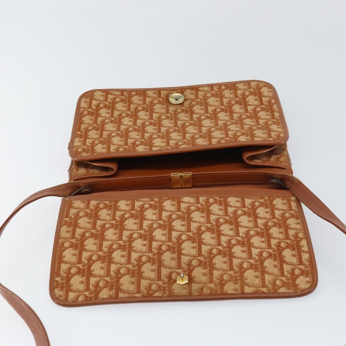 Christian Dior Vintage Trotter Shoulder Bag Canvas, BROWN, CANVAS, Shoulder bag
