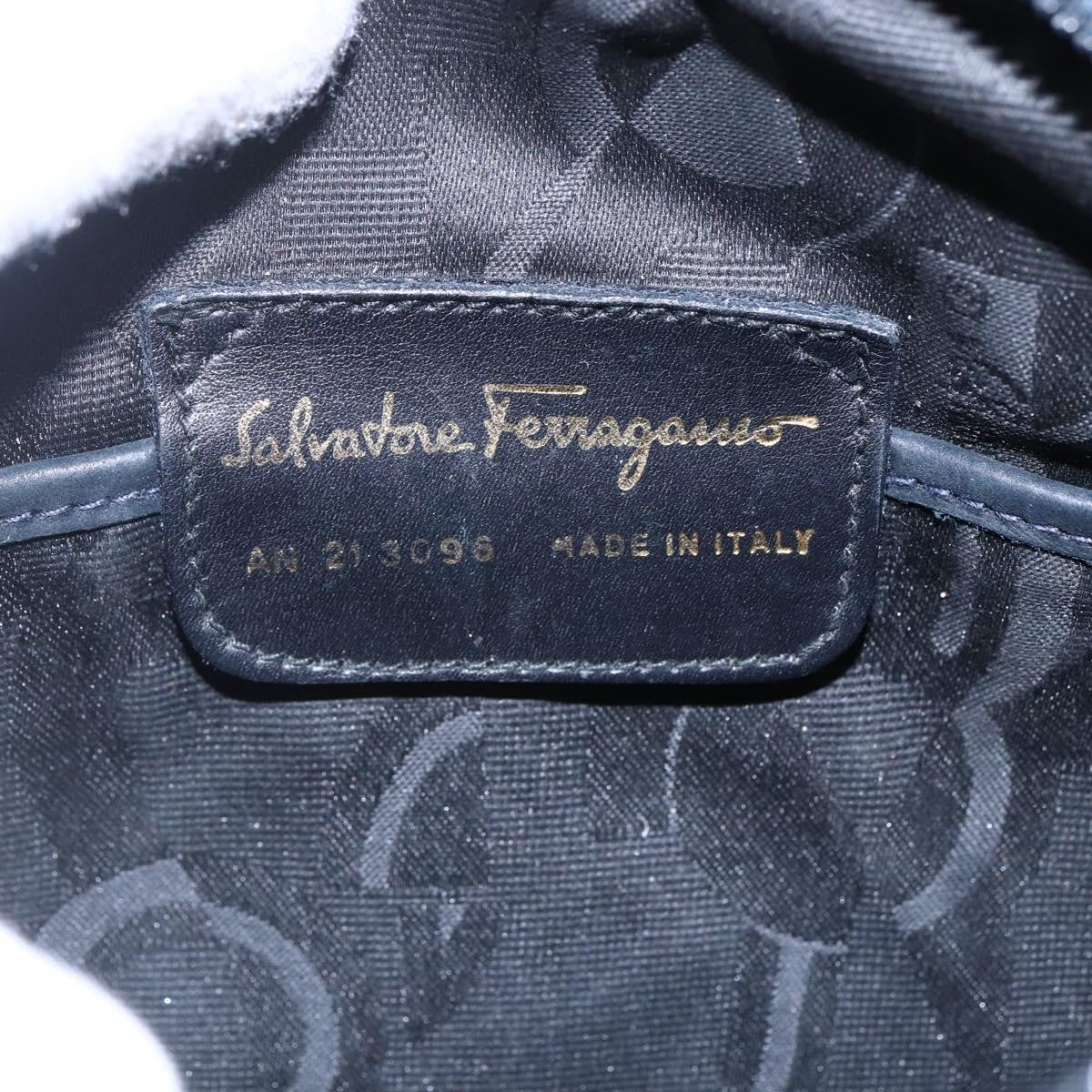 Salvatore Ferragamo Vala Shoulder Bag Suede, NAVY, SUEDE, Shoulder bag