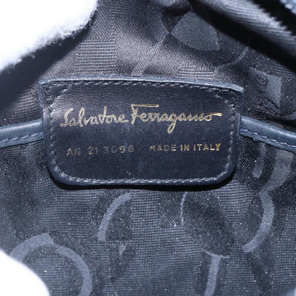 Salvatore Ferragamo Vala Shoulder Bag Suede, NAVY, SUEDE, Shoulder bag