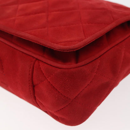 Chanel Vintage Tassel Full Flap Shoulder Bag Quilted Suede, RED, SUEDE, Shoulder bag