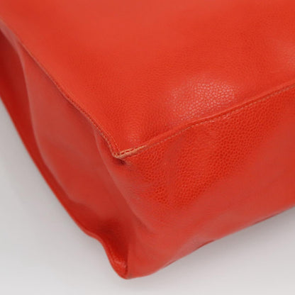 Chanel Grand Shopping Tote Quilted Calfskin, ORANGE, LEATHER, Tote bag