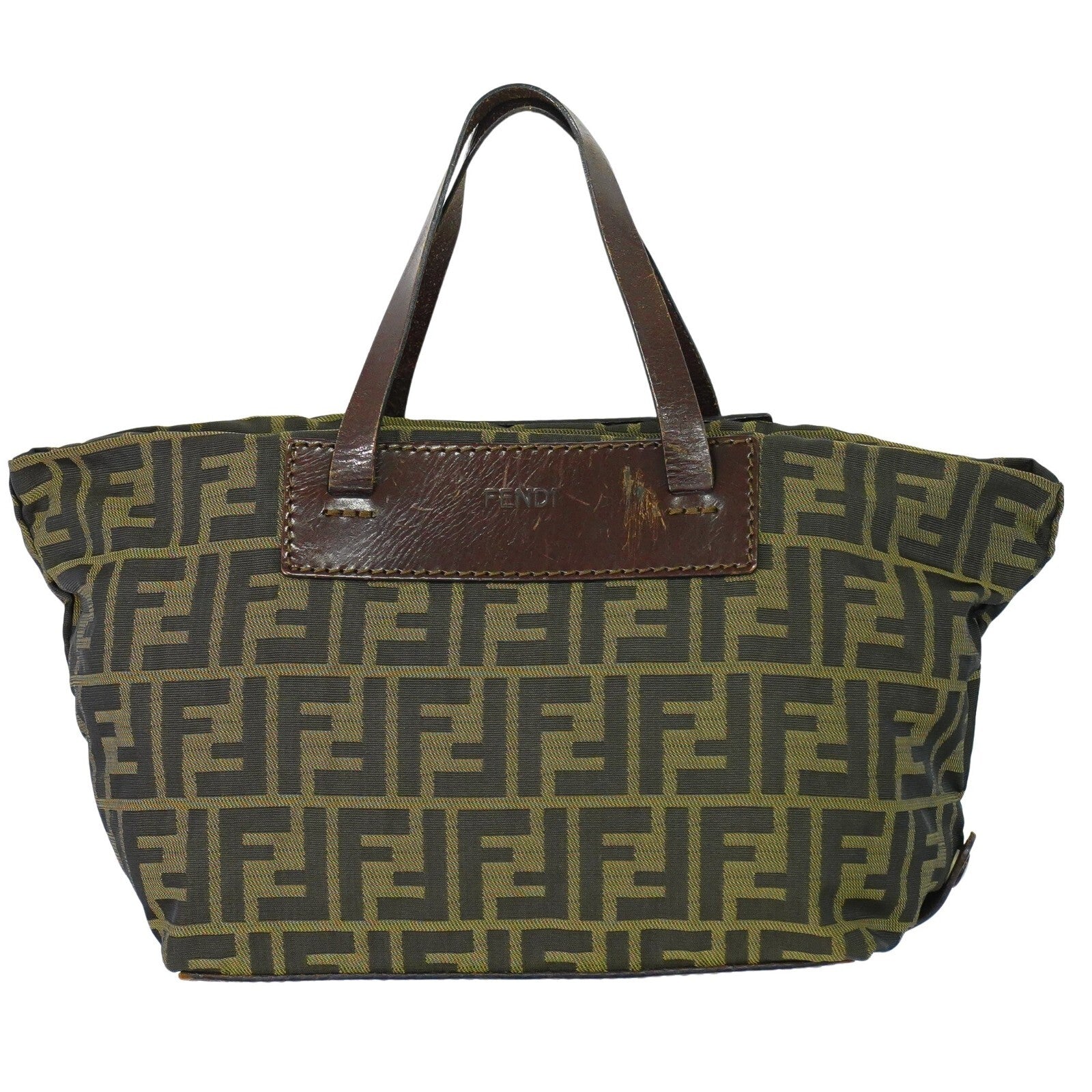 Fendi Vintage Zucca Handbag Zucca, BROWN, CANVAS, Handbag