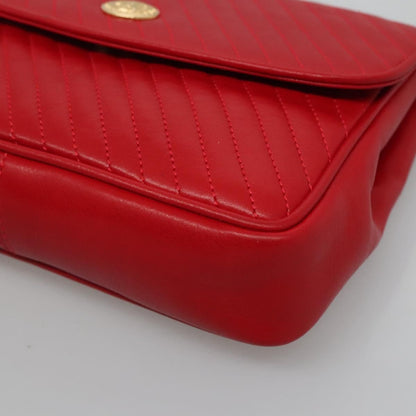 Celine Chain Shoulder Bag Leather, RED, LEATHER, Shoulder bag