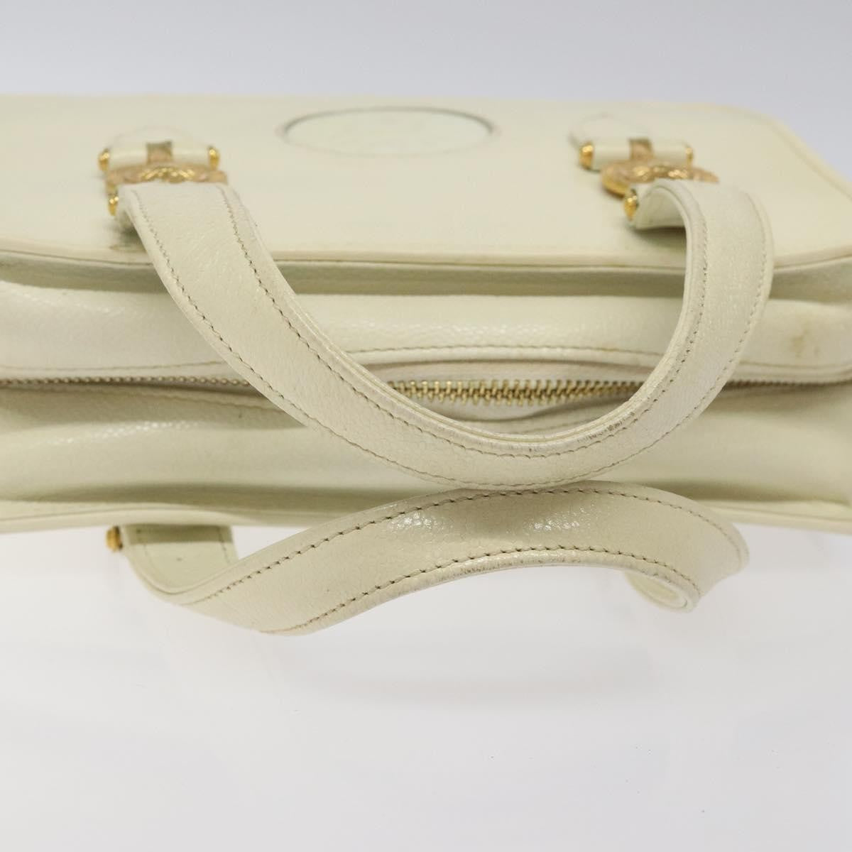 Versace Vintage Handbag Leather, WHITE, LEATHER, Handbag