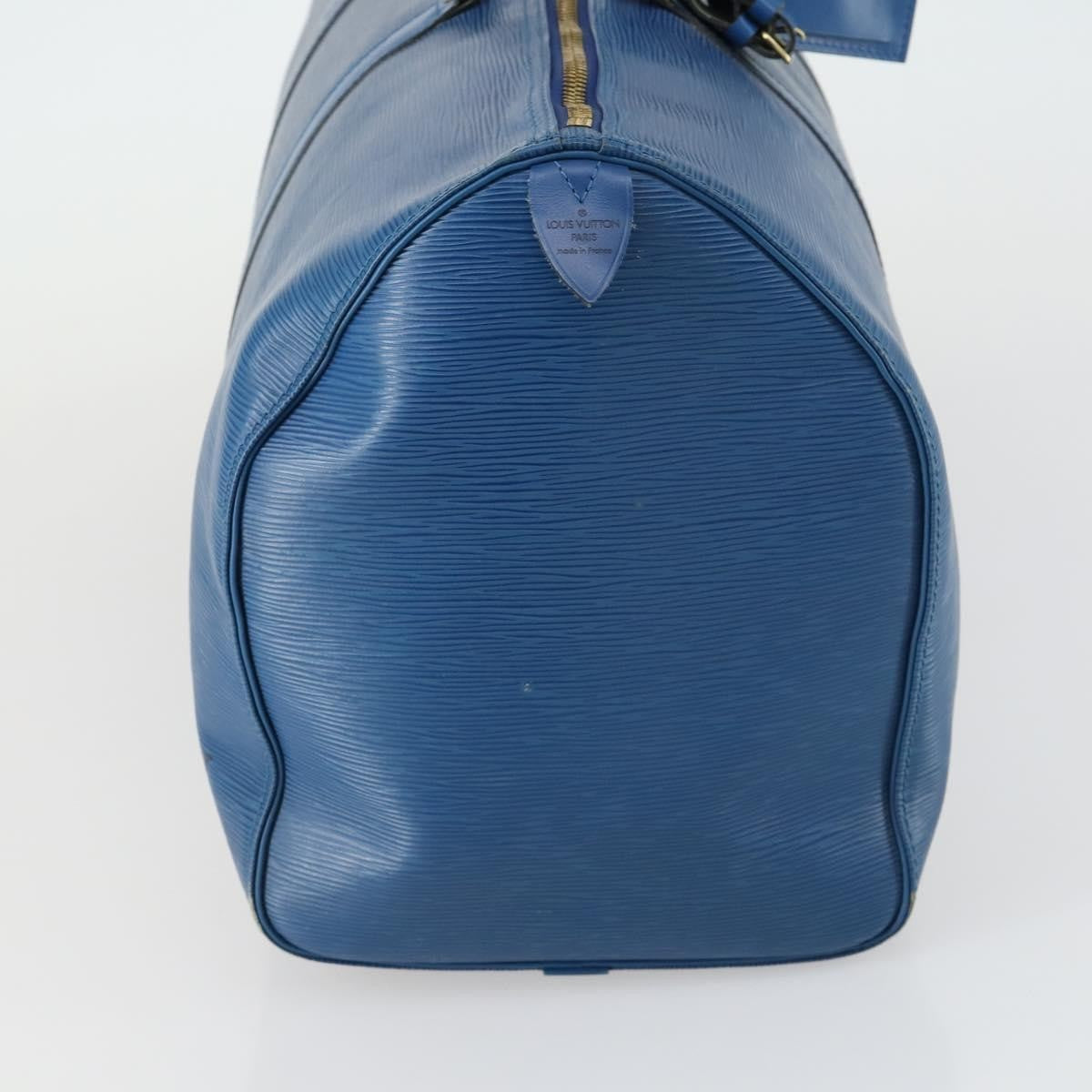 Louis Vuitton Keepall Bag Epi Leather, BLUE, LEATHER, Travel bag