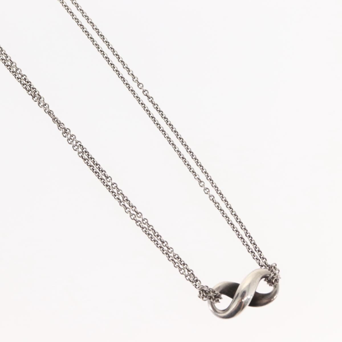 Tiffany & Co. Infinity Double Chain Pendant Necklace Silver, SILVER, SILVER, Necklace