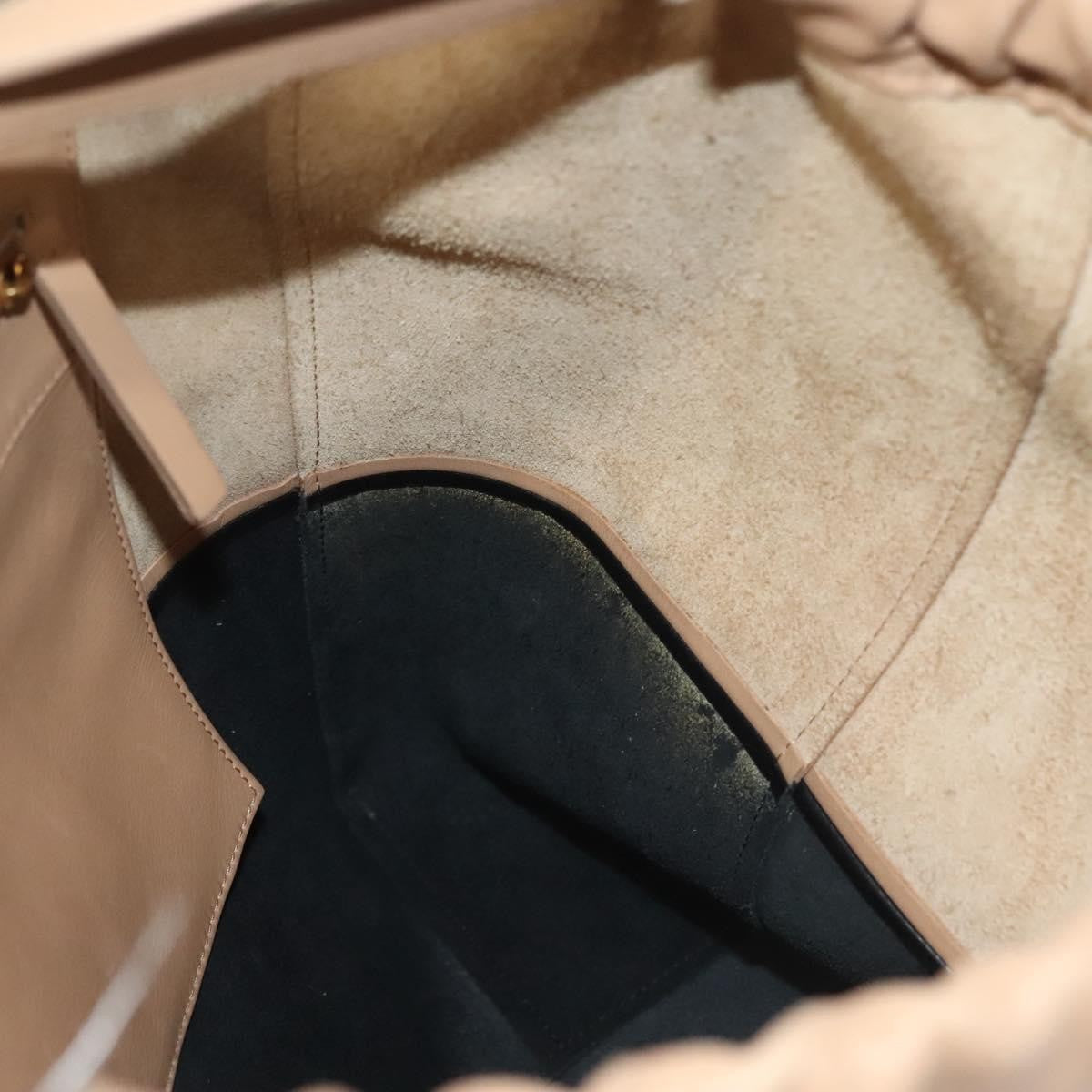 Celine Bicolor Drawstring Cabas Tote Leather, BEIGE, LEATHER, Tote bag