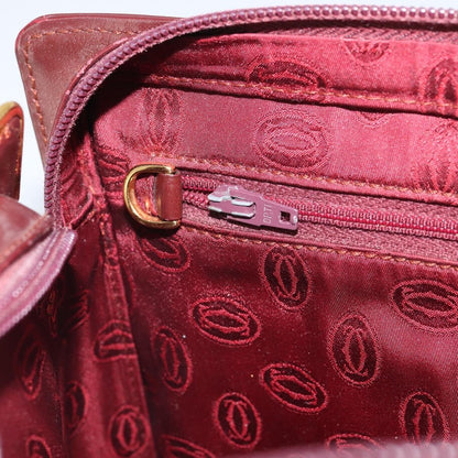 cartier Must de Cartier Clutch bag Leather, BURGUNDY, LEATHER, Clutche & pouche