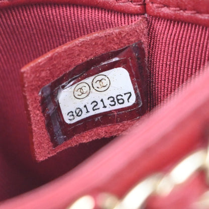 Chanel Tech Me Out Clutch With Chain Lambskin, RED, LEATHER, Clutche & pouche