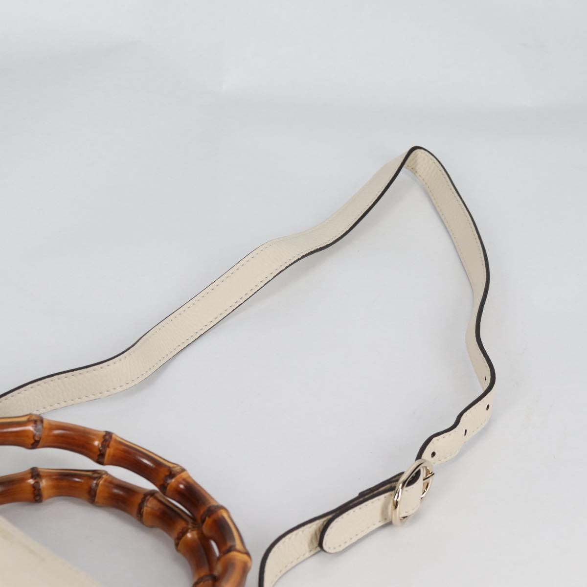 Gucci Bamboo shopper bag Leather, WHITE, LEATHER, Handbag