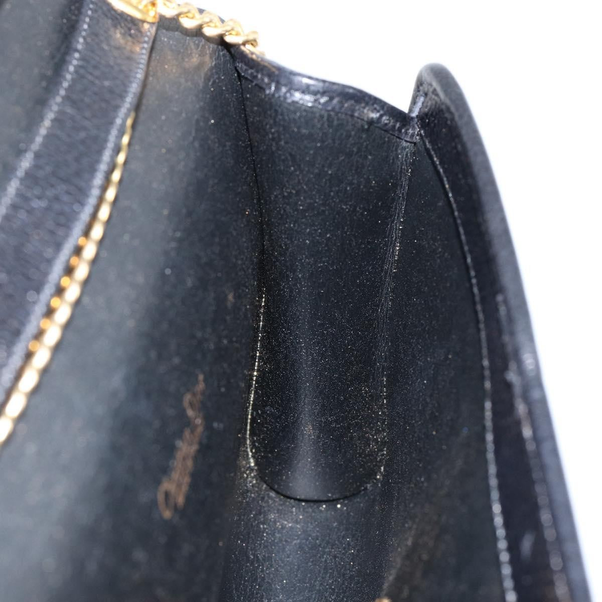 Christian Dior Vintage Chain Flap Shoulder Bag Leather, BLACK, LEATHER, Shoulder bag