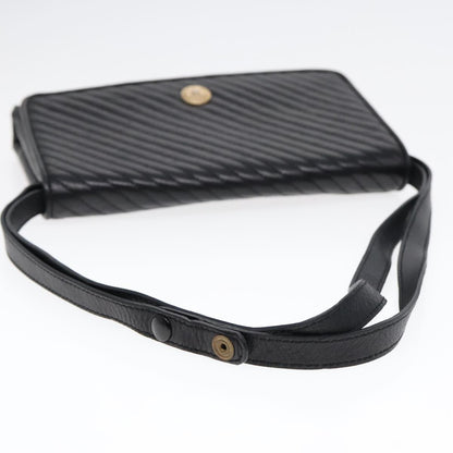 Celine Vintage Flap Shoulder Bag Leather, BLACK, LEATHER, Shoulder bag