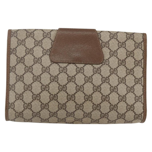 Gucci Sherry line pouch Canvas, BEIGE, PVC, Clutche & pouche