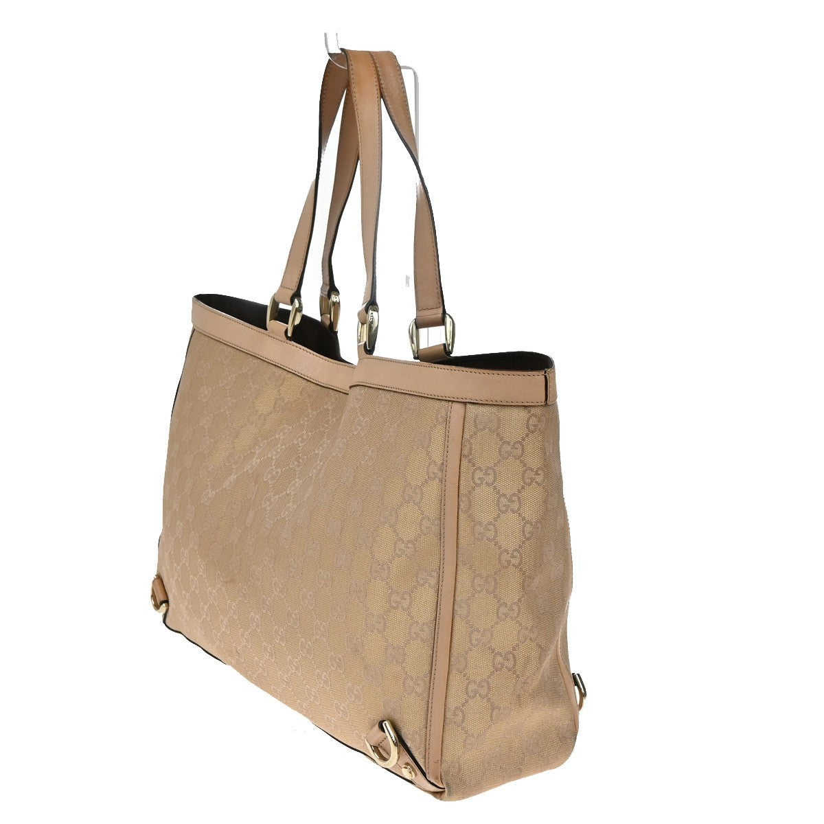 Gucci Abbey Tote GG Canvas with Leather, PINK, CANVAS, Tote bag