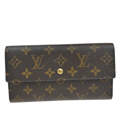 Louis Vuitton Vintage Sarah Wallet Monogram Canvas, BROWN, CANVAS, Wallets