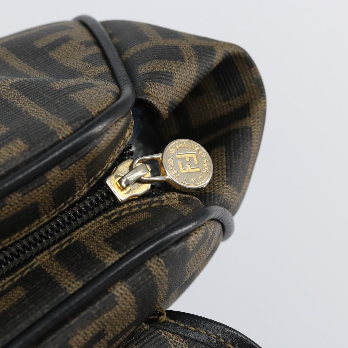 Fendi Zucca spalmati Zucca canvas spalmati flap rounded, BROWN, CANVAS, Handbag